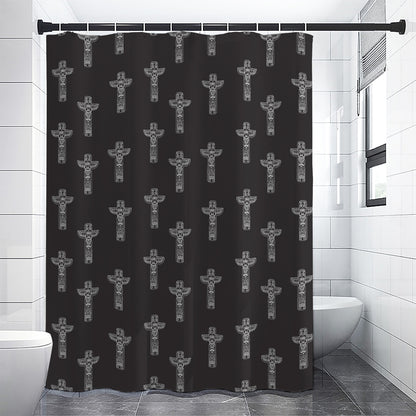 Tribal Totem Pattern Print Shower Curtain