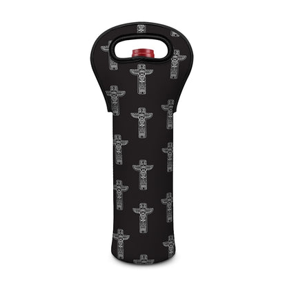 Tribal Totem Pattern Print Single Neoprene Wine Tote