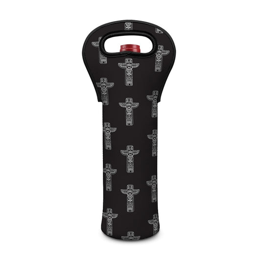 Tribal Totem Pattern Print Single Neoprene Wine Tote