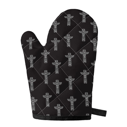 Tribal Totem Pattern Print Single Oven Mitt