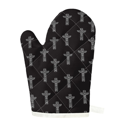 Tribal Totem Pattern Print Single Oven Mitt