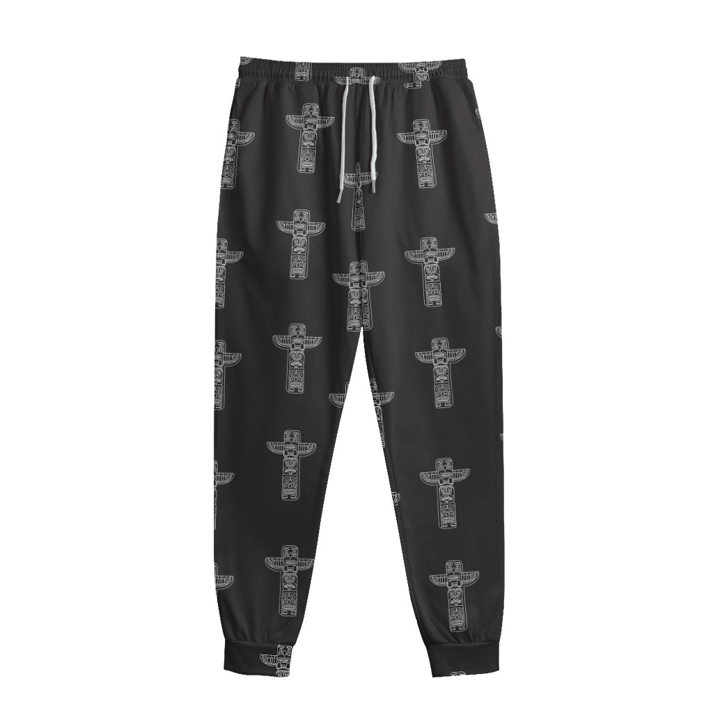 Tribal Totem Pattern Print Sweatpants
