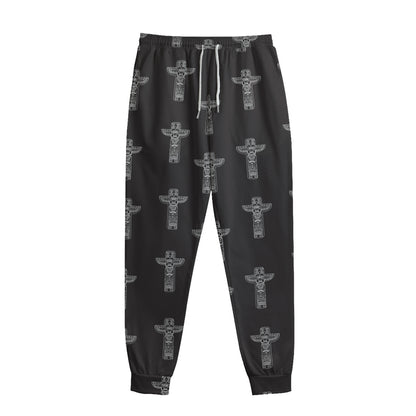 Tribal Totem Pattern Print Sweatpants