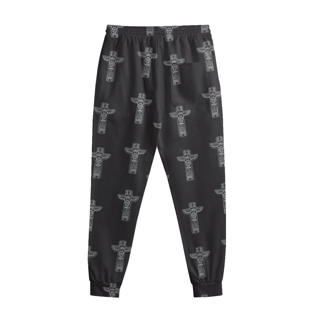 Tribal Totem Pattern Print Sweatpants