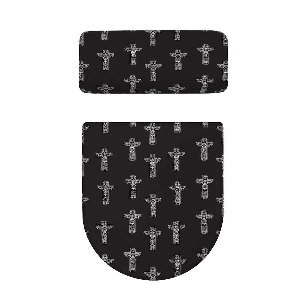 Tribal Totem Pattern Print Toilet Lid And Tank Cover Set