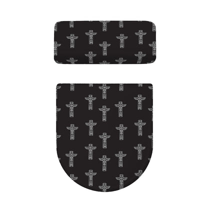 Tribal Totem Pattern Print Toilet Lid And Tank Cover Set