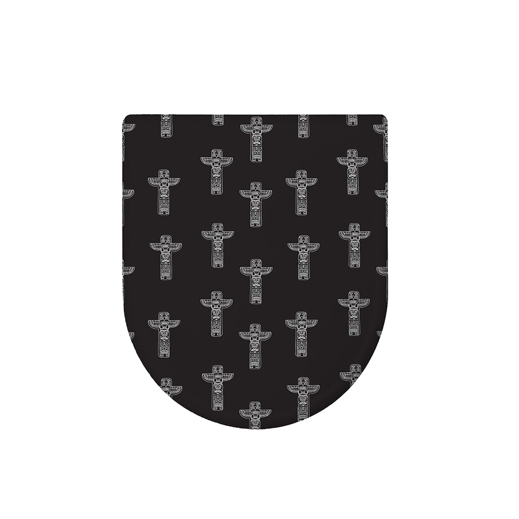 Tribal Totem Pattern Print Toilet Lid Cover