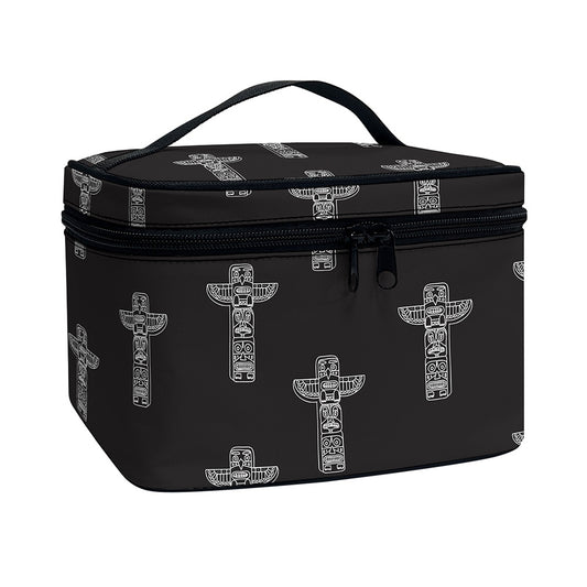 Tribal Totem Pattern Print Travel Makeup Bag