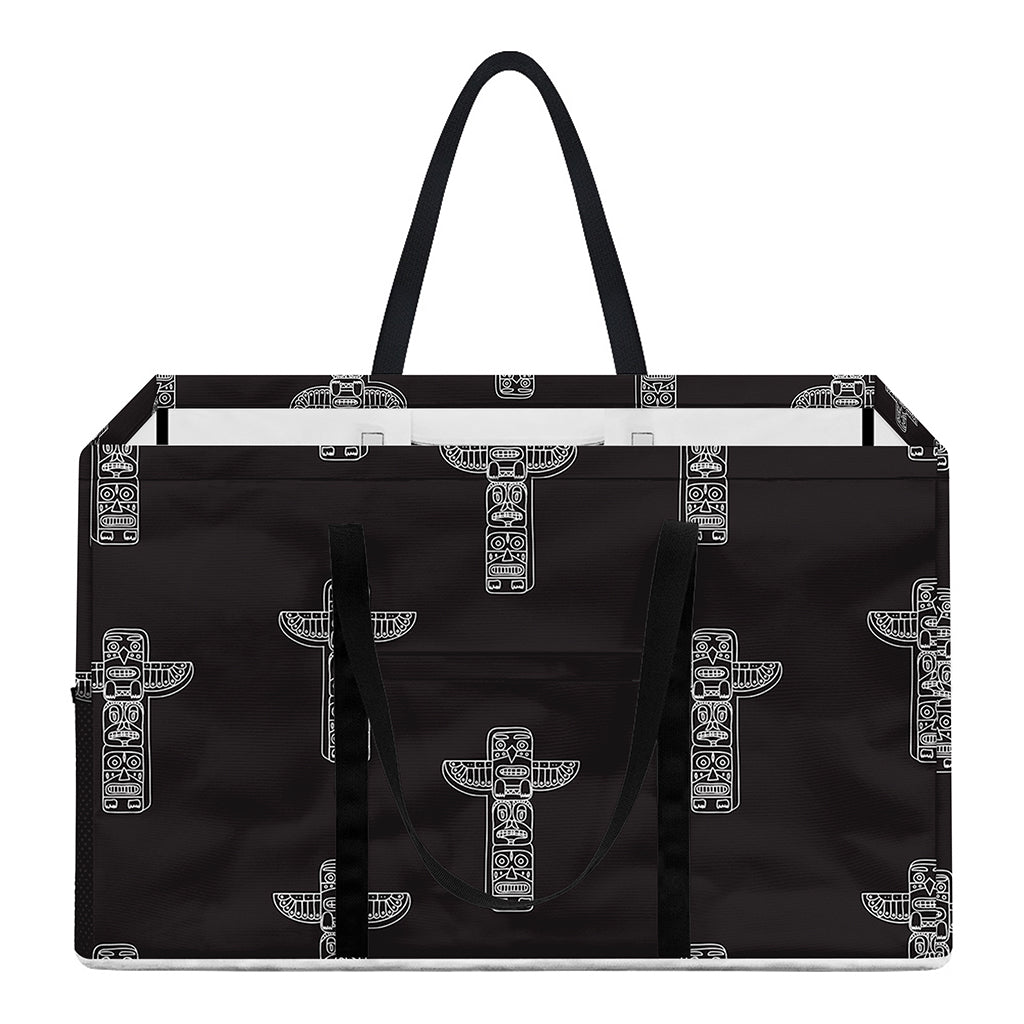 Tribal Totem Pattern Print Utility Tote Bag