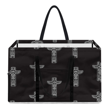 Tribal Totem Pattern Print Utility Tote Bag