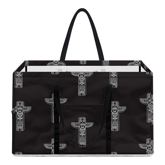 Tribal Totem Pattern Print Utility Tote Bag