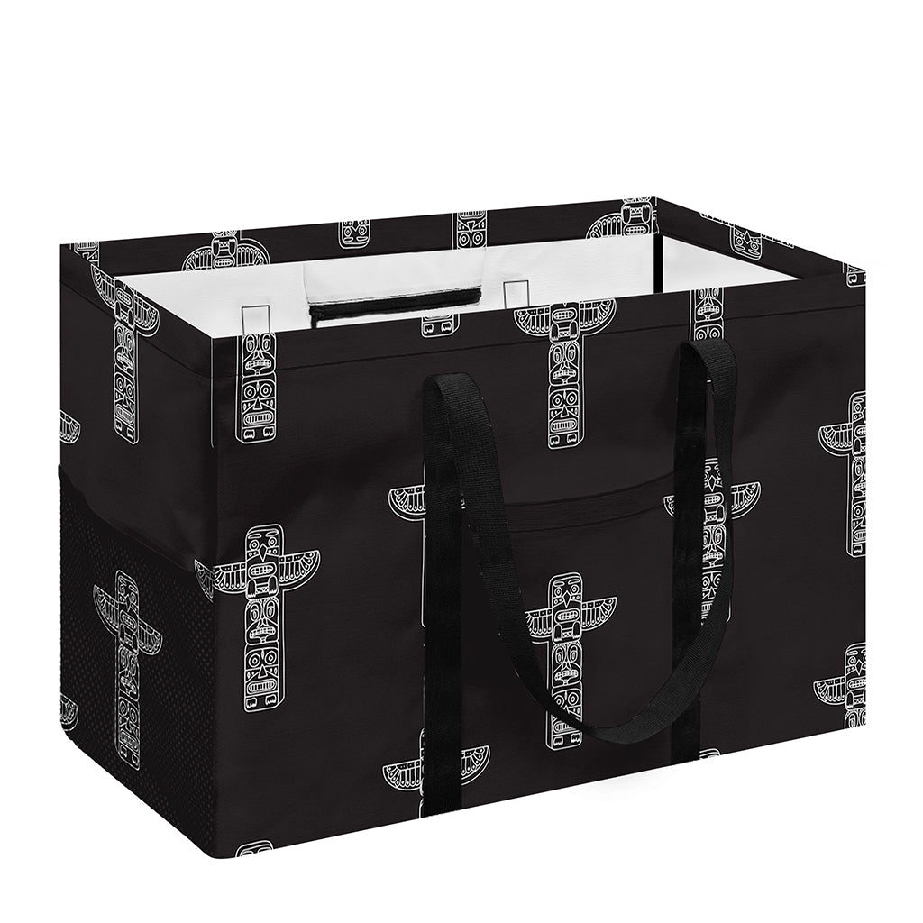 Tribal Totem Pattern Print Utility Tote Bag