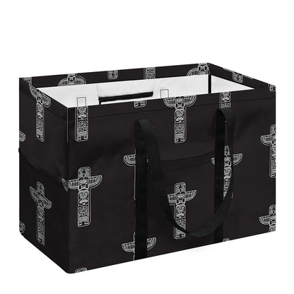 Tribal Totem Pattern Print Utility Tote Bag
