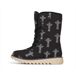 Tribal Totem Pattern Print Winter Boots