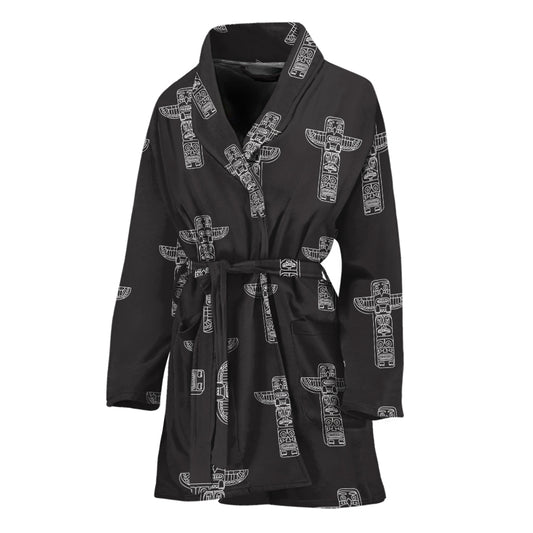 Tribal Totem Pattern Print Women's Bathrobe