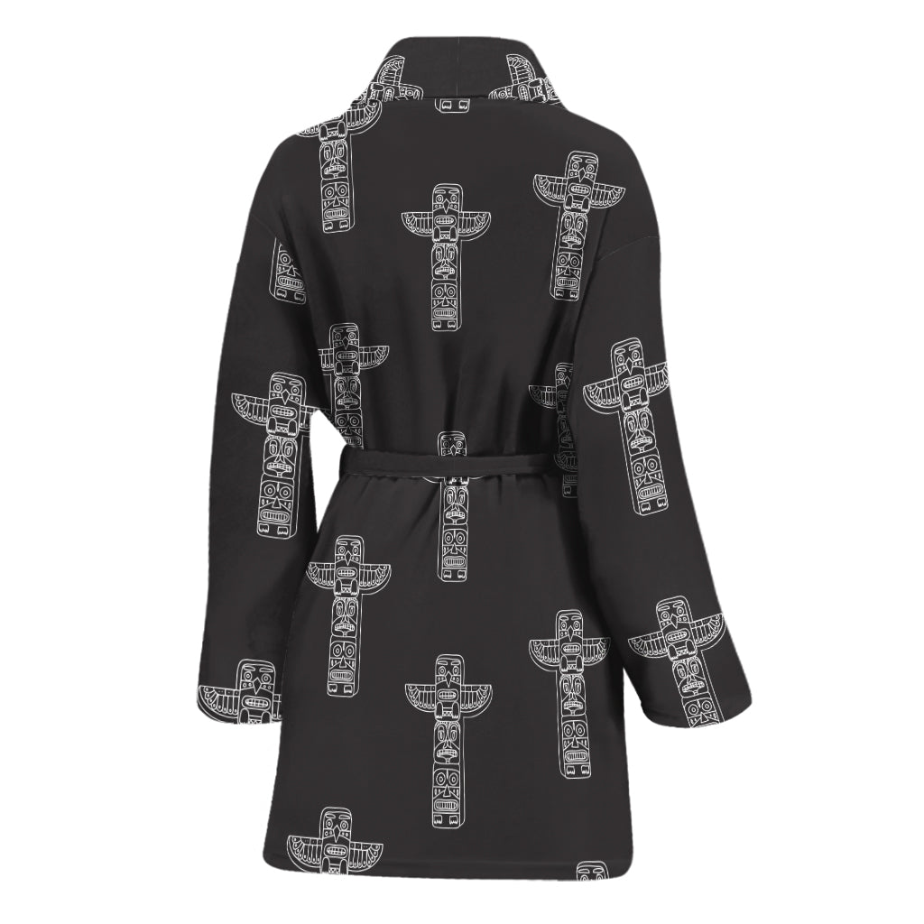 Tribal Totem Pattern Print Women's Bathrobe