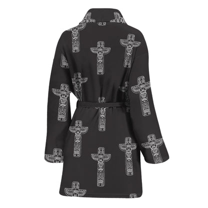 Tribal Totem Pattern Print Women's Bathrobe