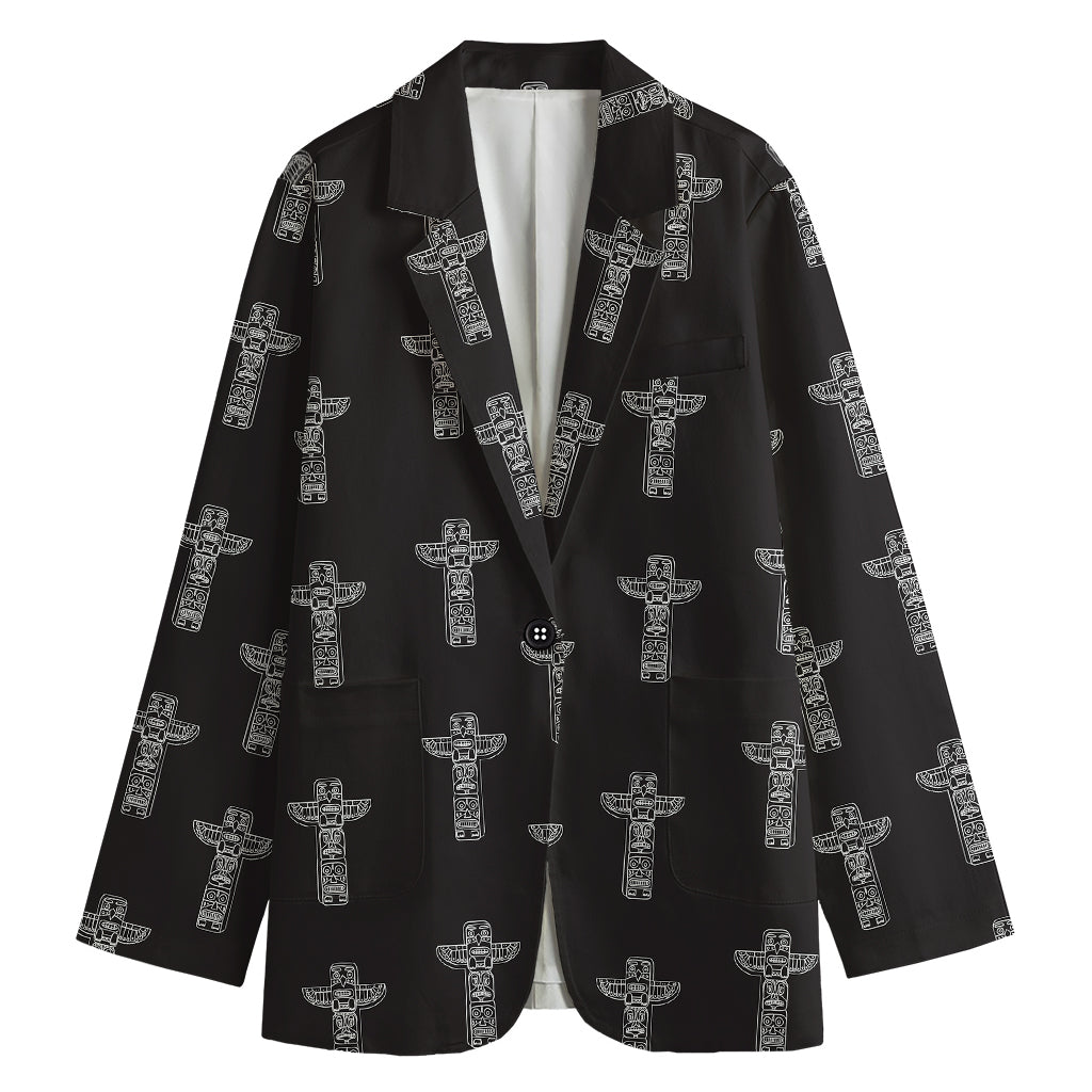 Tribal Totem Pattern Print Women's Blazer