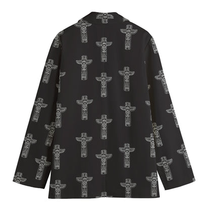 Tribal Totem Pattern Print Women's Blazer