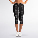 Tribal Totem Pattern Print Women's Capri Leggings