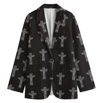 Tribal Totem Pattern Print Women's Cotton Blazer