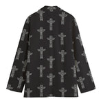 Tribal Totem Pattern Print Women's Cotton Blazer