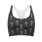 Tribal Totem Pattern Print Women's Sports Bra
