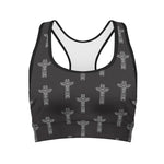 Tribal Totem Pattern Print Women's Sports Bra