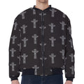 Tribal Totem Pattern Print Zip Sleeve Bomber Jacket