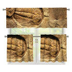 Trilobite Fossil Print 3 Piece Kitchen Curtains