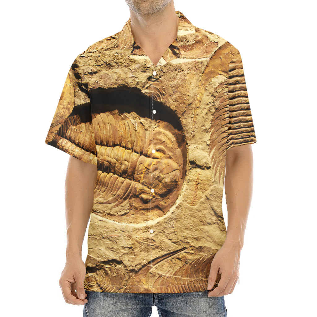 Trilobite Fossil Print Aloha Shirt