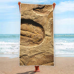 Trilobite Fossil Print Beach Towel