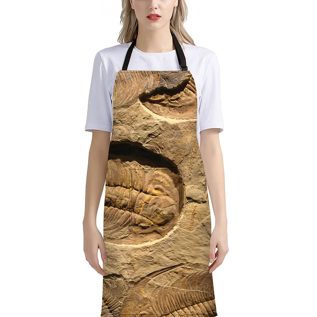 Trilobite Fossil Print Bib Apron With Pocket