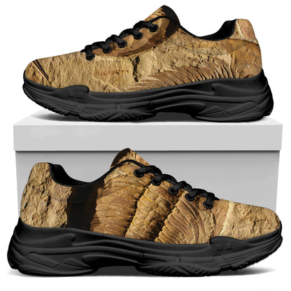 Trilobite Fossil Print Black Chunky Shoes