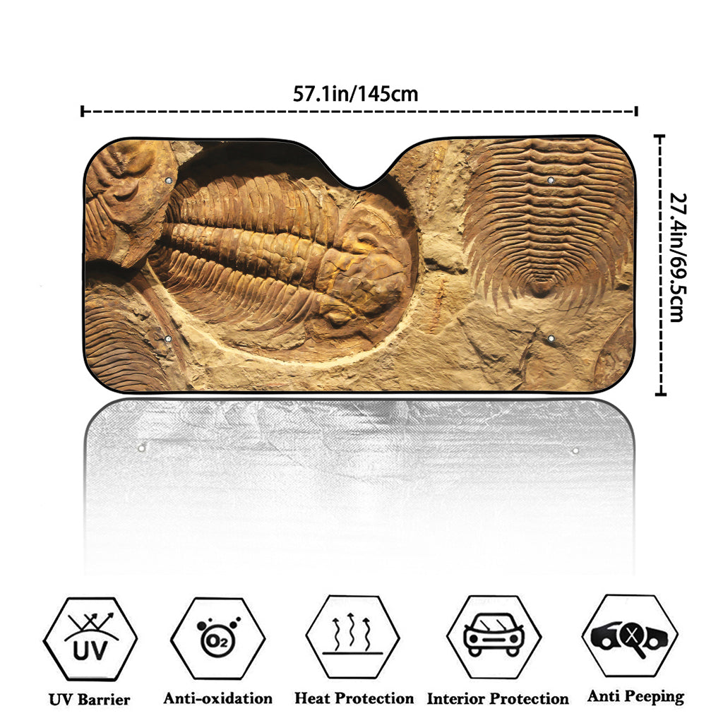 Trilobite Fossil Print Car Windshield Sun Shade