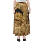 Trilobite Fossil Print Chiffon Maxi Skirt
