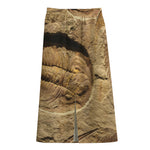 Trilobite Fossil Print Cotton Front Slit Maxi Skirt