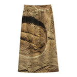 Trilobite Fossil Print Cotton Front Slit Maxi Skirt
