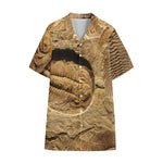 Trilobite Fossil Print Cotton Hawaiian Shirt
