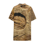 Trilobite Fossil Print Cotton Hawaiian Shirt
