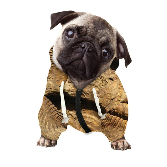 Trilobite Fossil Print Dog Zip Up Hoodie