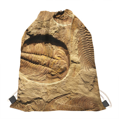 Trilobite Fossil Print Drawstring Bag