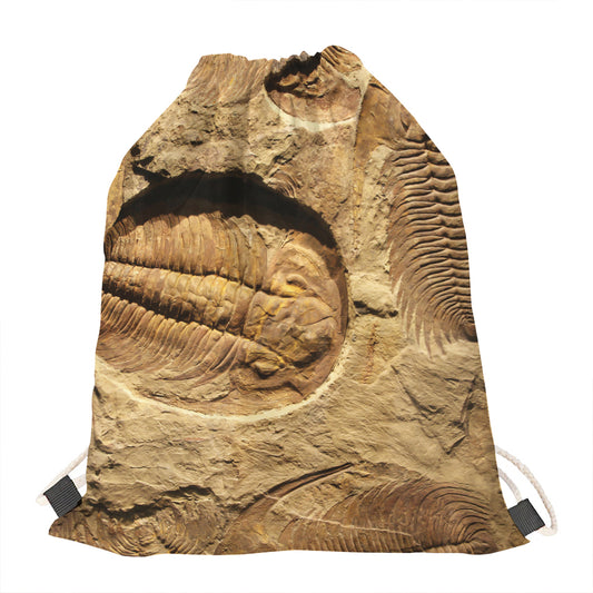 Trilobite Fossil Print Drawstring Bag
