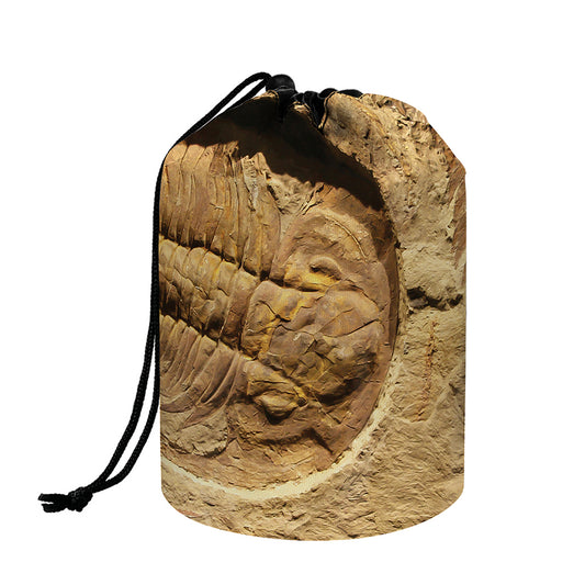 Trilobite Fossil Print Drawstring Makeup Bag