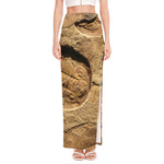 Trilobite Fossil Print High Slit Maxi Skirt