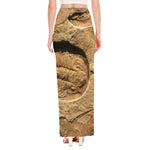 Trilobite Fossil Print High Slit Maxi Skirt