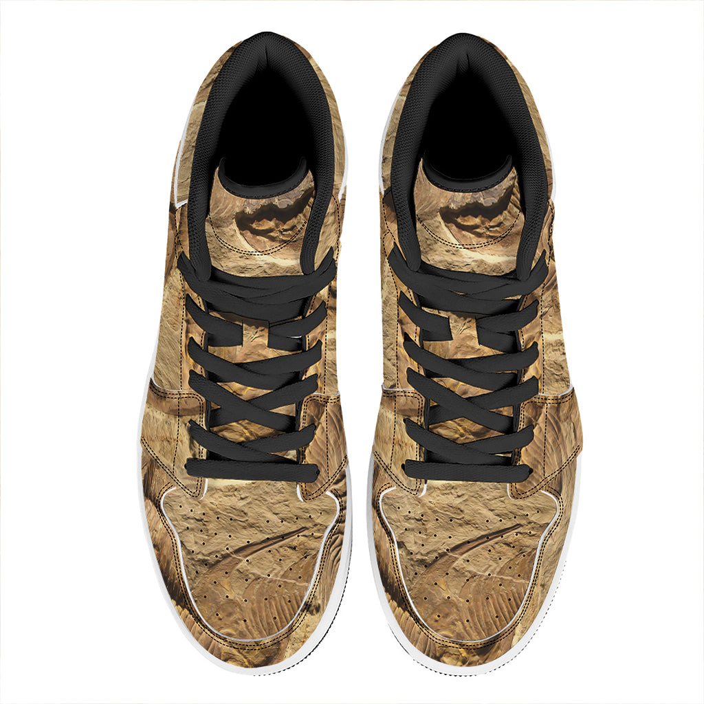 Trilobite Fossil Print High Top Leather Sneakers