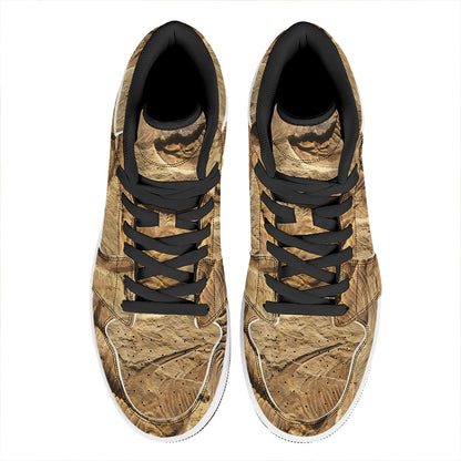 Trilobite Fossil Print High Top Leather Sneakers