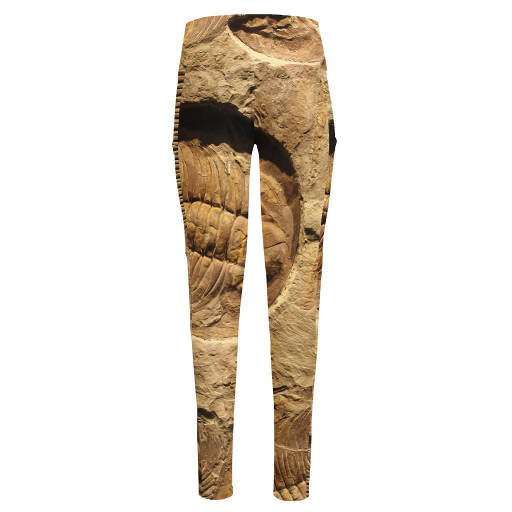 Trilobite Fossil Print High-Waisted Pocket Leggings