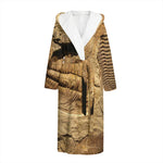 Trilobite Fossil Print Hooded Bathrobe